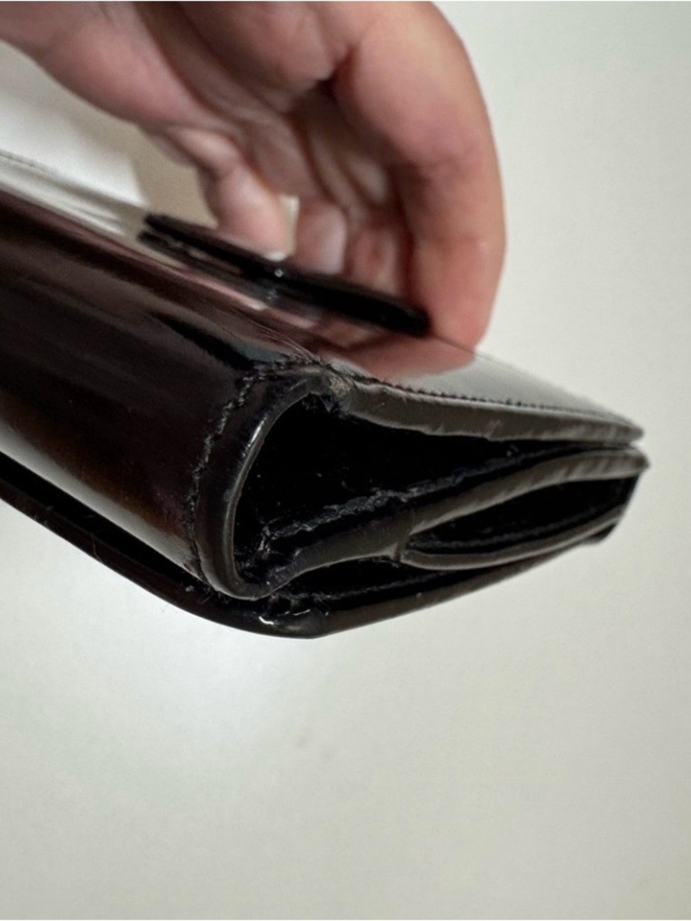 Gucci Black Patent Leather Wallet Interlocking GG w/COA - Picture 3 of 16